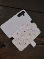 Handyhülle Klappetui Blumenmuster neu unbenutzt weiss
