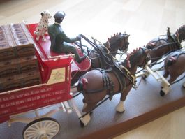 Pferde Gespann Bier Budweiser Clydesdale 1970 L 80cm Sc 1:20
