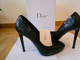 Dior High Heels Gr. 37schwarz Leder Schuhe Pumps Top!