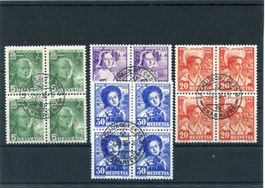 PJ 1936 Serie im V'block gestempelt