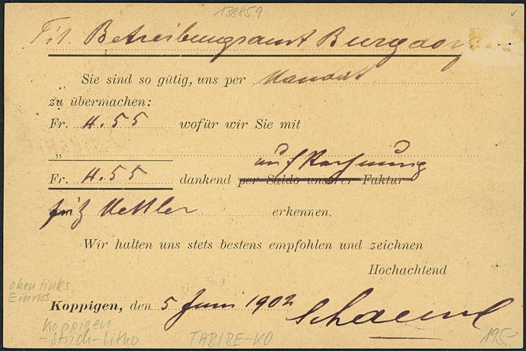 Cartoline postali: BE Koppigen - Litho - Tabak - Burgdorf BE – Usato da Schindellegi venduto da dolpitz 1
