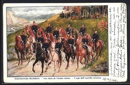 Schweizerische Heerführer in Uniform zu