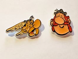 2 Asterix und Obelix Pins Set Kunststoff, guter Zustand
