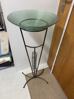 Retro Glas-Tischständer, 68cm hoch, Vintage Design!