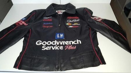 Damen Lederjacke *NASCAR/RACING* Gr.M, schwarz, echtes Leder
