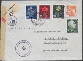 1948 R/Satzbrief J121-124 o GENÈVE nach WIEN Zensur ab 1.-