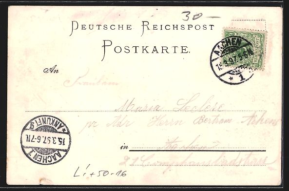 Cartoline postali: Litho Aachen, Restaurant und Konzert-Hal – Usato da Berlin venduto da bartko-reher 1