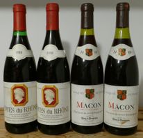 2 Fl. Côtes du Rhone 1988 + 2 Fl. Macon 1989