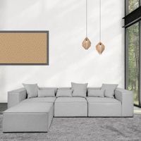 20411 Modulares Sofa VANES L - hellgrau Couch Wohnlandschaft