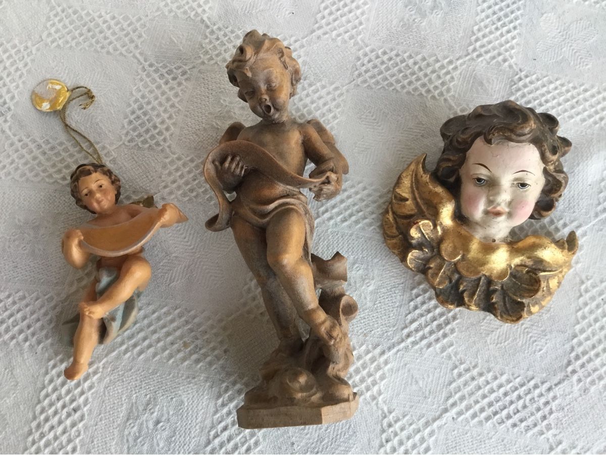 Statuette: 3 alte Engel aus Holz – Usato da St. Gallen venduto da chamilla 1