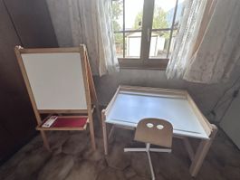 IKEA FLISAT Kids Desk, Chair & MÅLA Easel Set