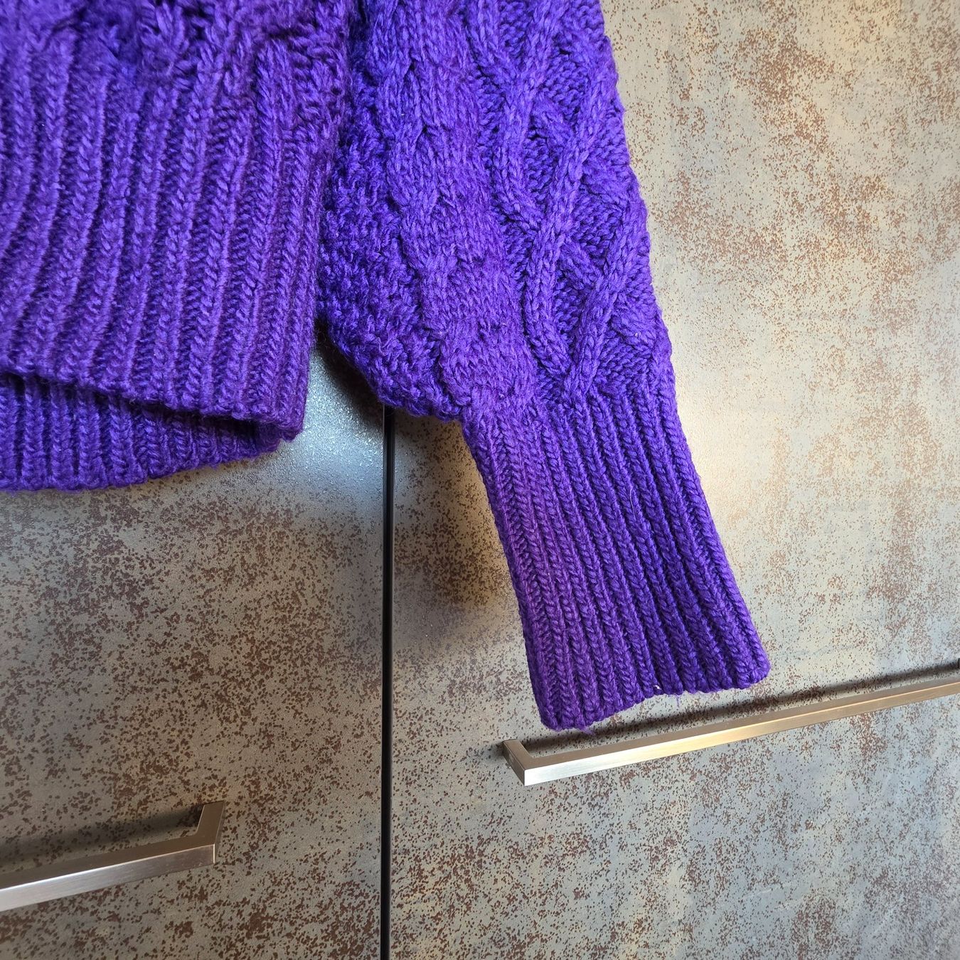 H&M Pulls & Sweat-shirts: 🐸 H&M STRICKPULLOVER M ZOPFMUSTER PULLOVER VIOLETT – D'occasion à Môtier (Vully) par Frogs 5