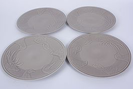 BUTLERS 4 gaue Keramikteller mit Waldtiermotiven