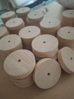 71 Buchenholz-Räder Ø 60 mm, 12 mm dick, mit Bohrung