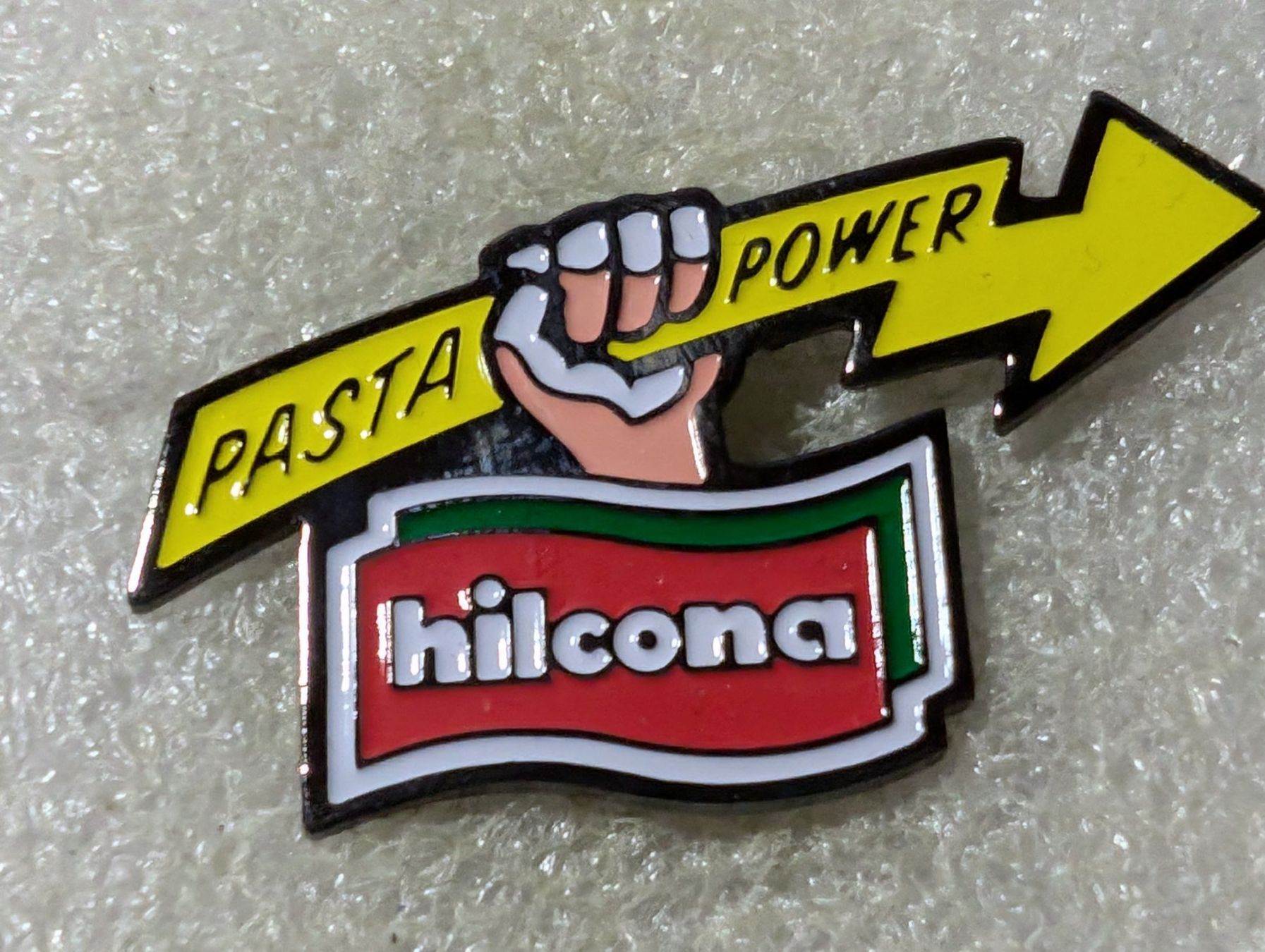 Placchette & Badge: Ansteckpin 147: holcona - Pasta Power – Usato da Oppligen venduto da Pin-Fall-Shop
