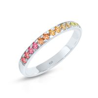 Alliance Ring mit Saphir Multicolor, inkl. Grössen anpassung