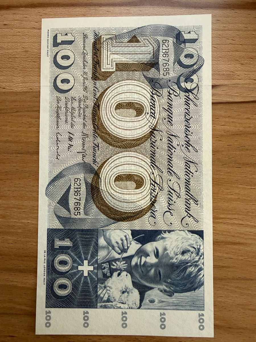 Banconote: Schweizer 100 Franken Banknote – Usato da Grenchen venduto da Bastet007
