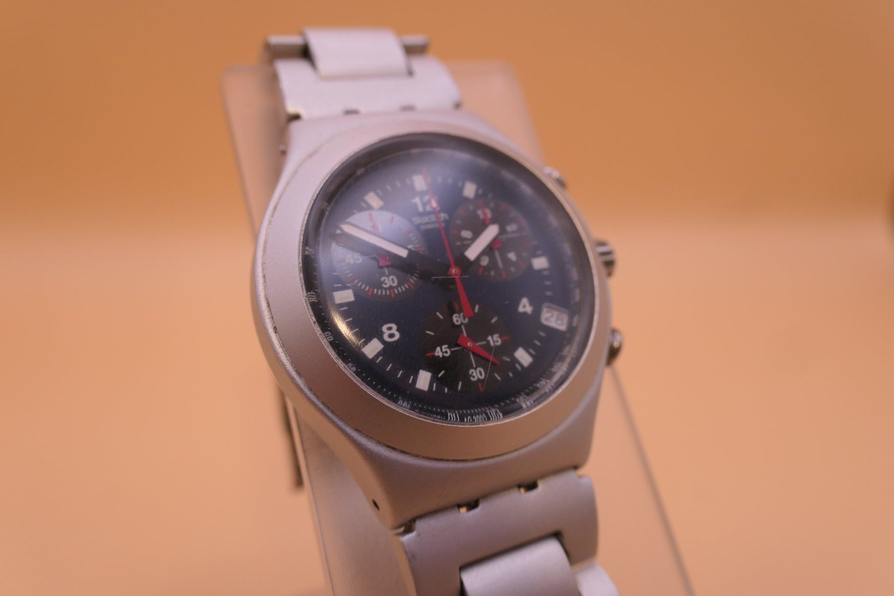 Swatch Uhren: Swatch Irony Chrono "MIGHTY" YCS4015AG, neue Batterie – Gebraucht aus Thun von CHRONOTIKA 2