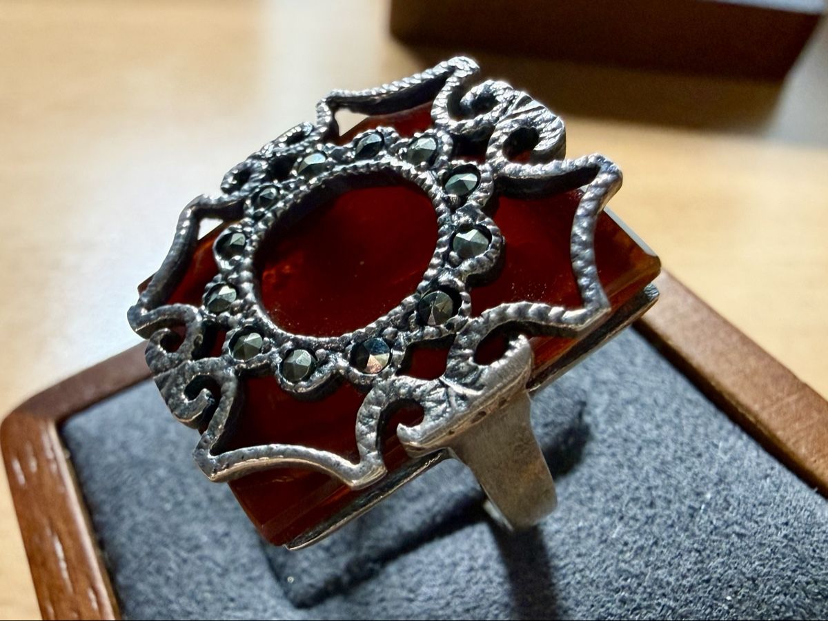 Ringe: Vintage-Ring aus 925er Silber, rot, Größe 48 – Gebraucht aus Lamone von LaCantinaMagica 4