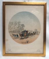 England Lithographie Postkutsche Dean & son signiert