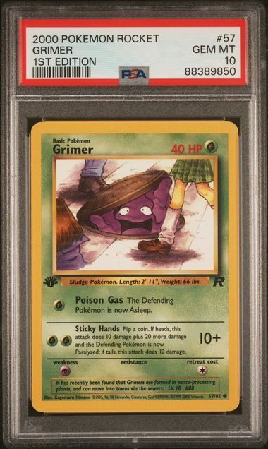 Pokémon Carte collezionabili: Pokemon Grimer 1st Edition 57 PSA 10 – Usato da Zürich venduto da picollector