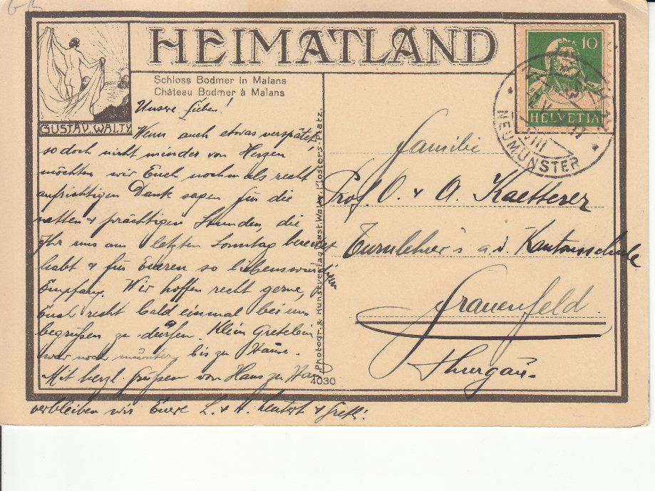 Cartoline postali: Malans Bodmer 1931 – Usato da Bürglen TG venduto da StampGraf 1