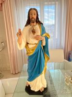 Antike JESUS CHRISTUS Statue Figur signiert restaur. 1921