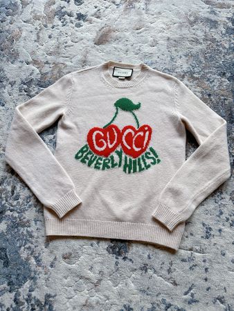 Gucci Beverly Hills Cherry Wool Jumper - Size XS! Rare.