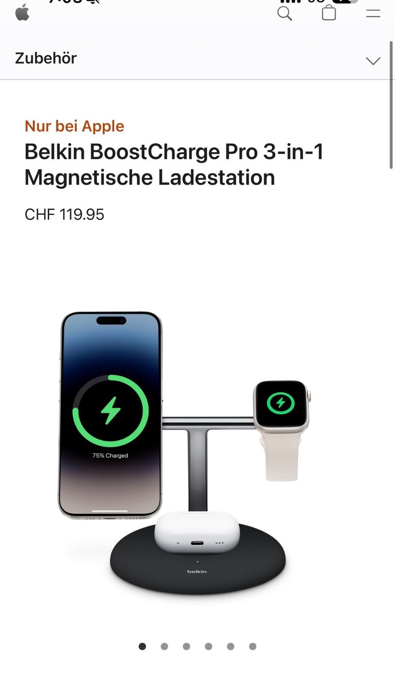 Belkin Ladegeräte: Belkin BoostCharge Pro 3-in-1 Apple Store Version – Gebraucht aus Möhlin von dth_5mw9 1