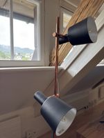 Stehleuchte Kupfer-Schwarz, 2-flammig, schwenkbar & modern