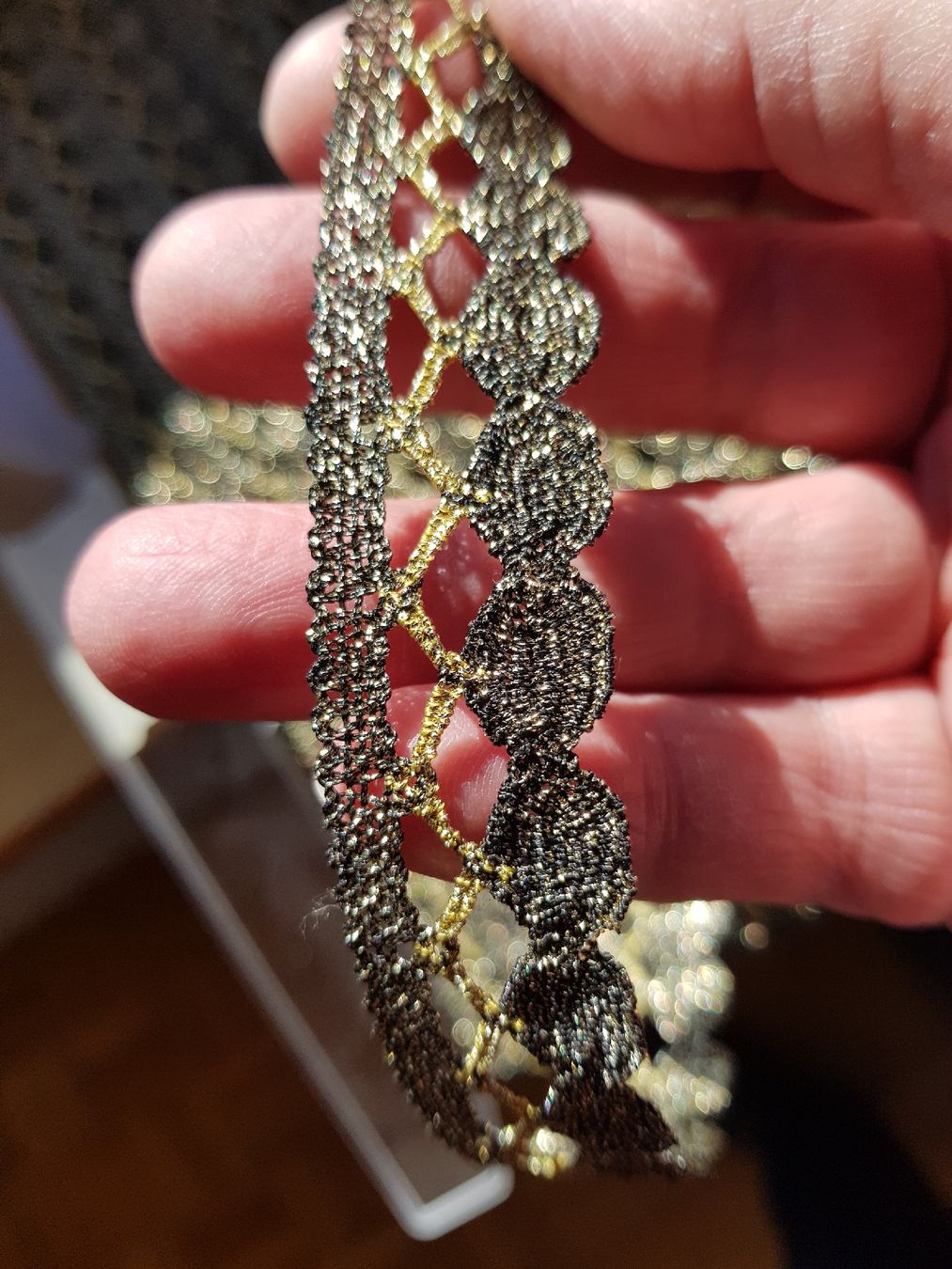 Nastri decorativi: Glitzer Spitzenborte Brokat Gold/ Dekoband – Nuovo (secondo la descrizione) da Thayngen venduto da neggel 4