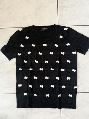 Kookai Shirt, Gr. 0/34, Schwarz mit Schleifen, Top Zustand!