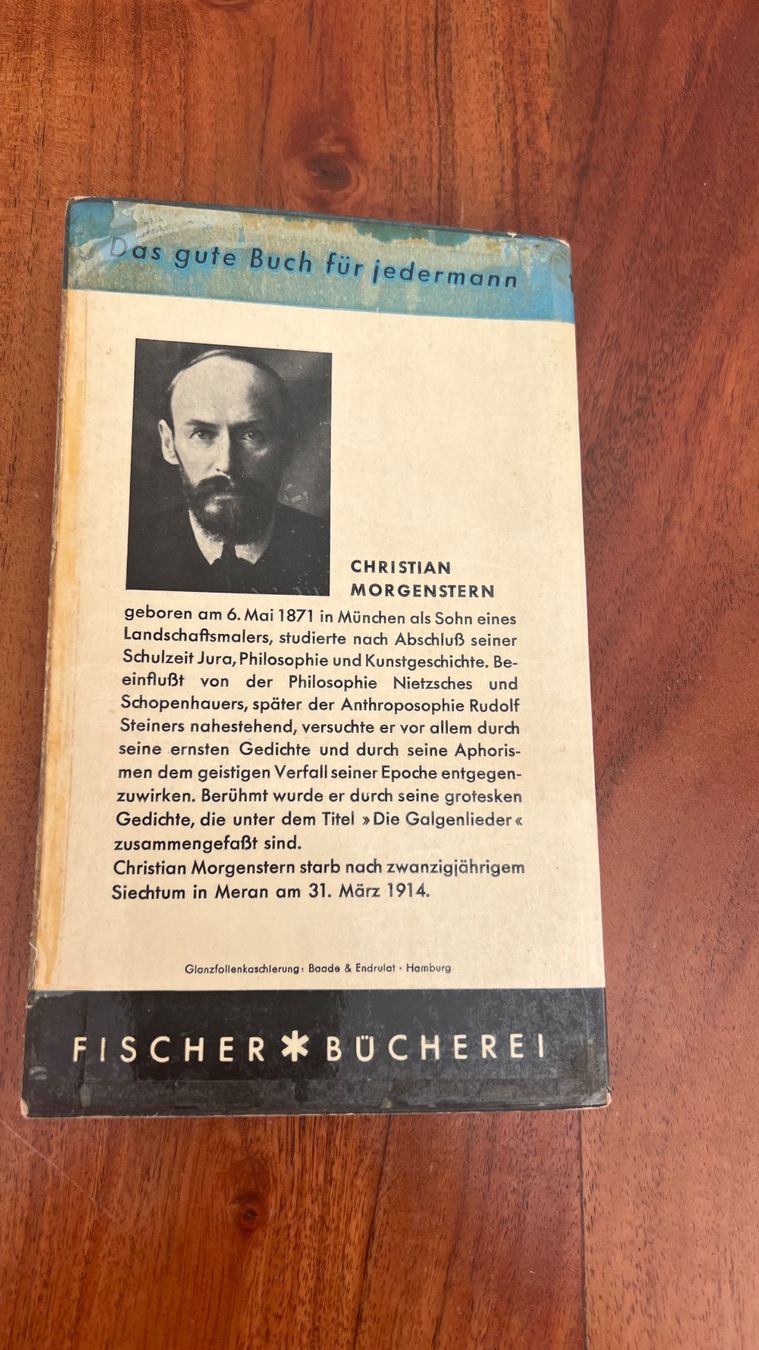 Libri: Christian Morgenstern Gedichte, 1957 – Usato da Schübelbach venduto da Dolly990_2 1