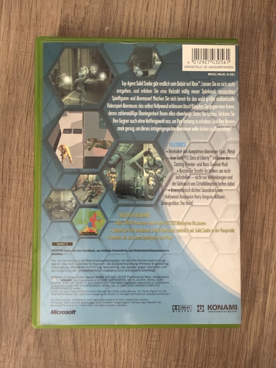 Jeux: Metal Gear Solid 2 Xbox – D'occasion à Hagendorn par masterchieff 1