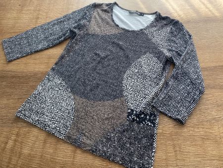 CAPUCCINO SHIRT/PULLOVER GR.38 schwarz/weiß/mocca gemustert
