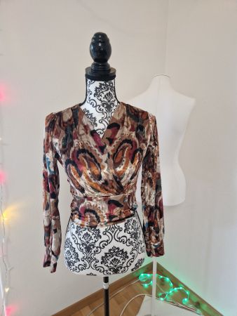 Samt Wickelbluse  edel & elegant Gr. S