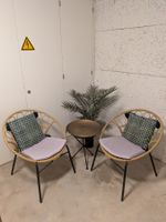 2er Set Rattanstühle mit Kissen & Beistelltisch ☀️ Gemütlich