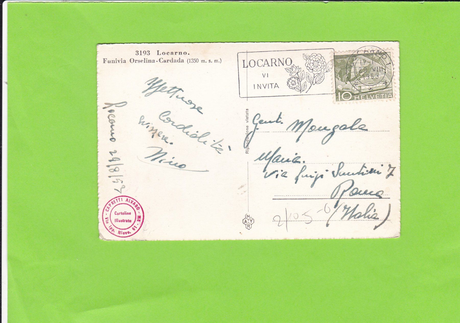 Cartoline postali: Funivia Orselina-Cardada – Usato da St. Peterzell venduto da neckertal 1
