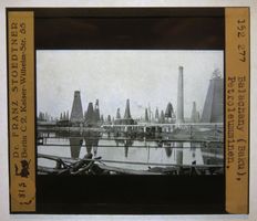 Glasdia Aserbaidschan: Baku - Petroleum-Minen, um 1920