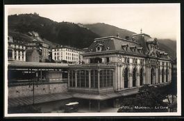 Montreux, La Gare, Bahnhof mit Zug und B