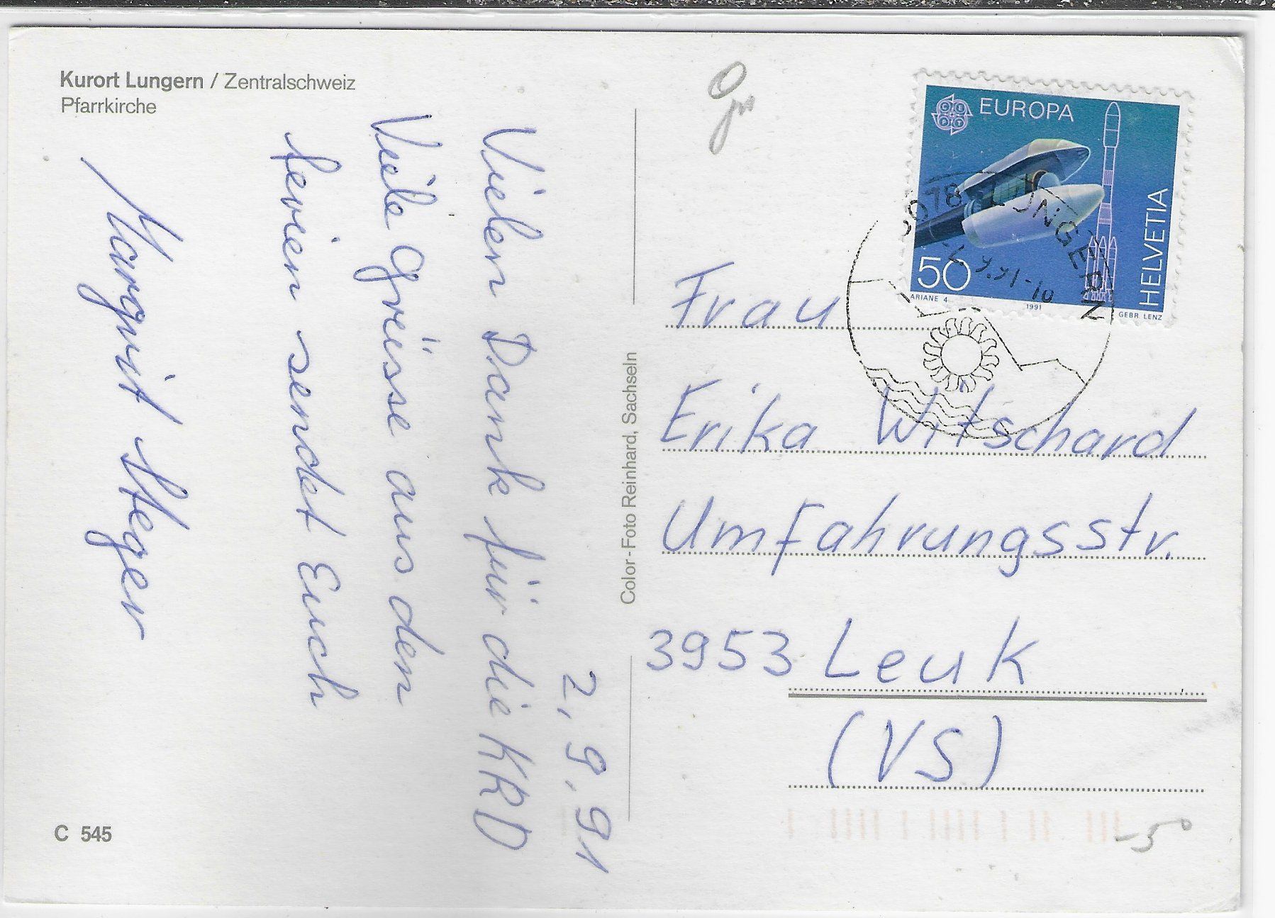 Cartoline postali: Kurort Lungern - Dorfpartie – Usato da Ettingen venduto da Kartenplanet 1