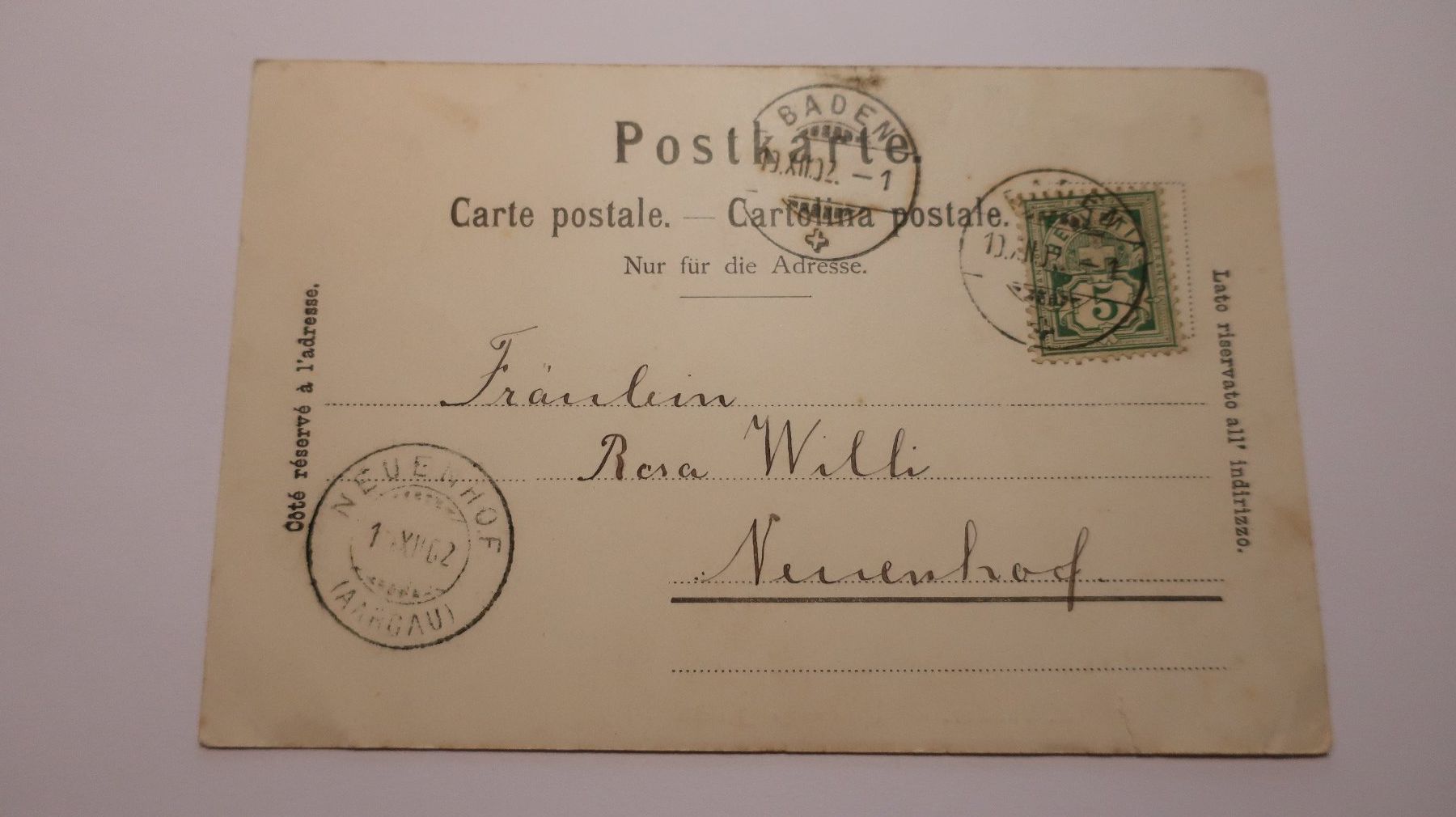 Ansichtskarten: B. Vautier  - Unfreiwillige Beichte  1902 – Gebraucht aus Cormoret von Pascalll2001 4