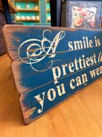 Holztafel Spruch Bild Wanddekoration Tafel Dekoration Smile