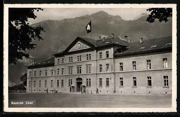 Cartoline postali: AK Chur, Kaserne mit Strassenpartie – Usato da Berlin venduto da bartko-reher