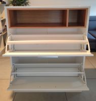 Moderne Schuhkommode Weiss mit Holzoptik - Top Zustand