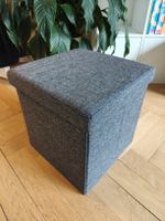 Sitzhocker mit Stauraum grau quadratisch guter Zustand
