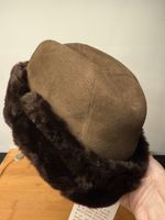 Chapka cuir véritable vintage fourrée hiver chaud