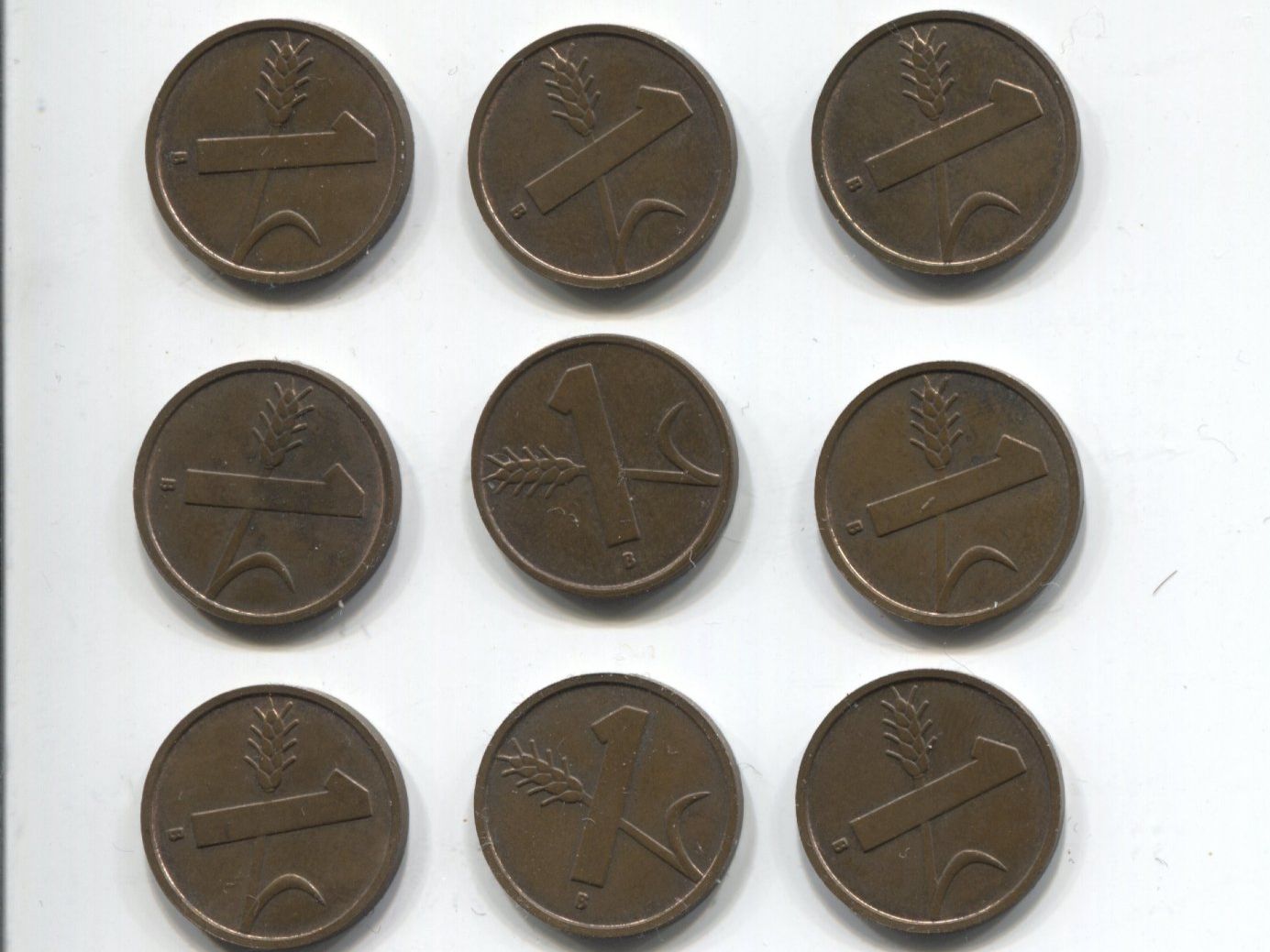 Tutti le monete: Lot 9 x 1 centimes 1952 UNC – Usato da Winterthur venduto da SilverFR 1