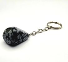Schneeflocken-Obsidian Schlüsselanhänger