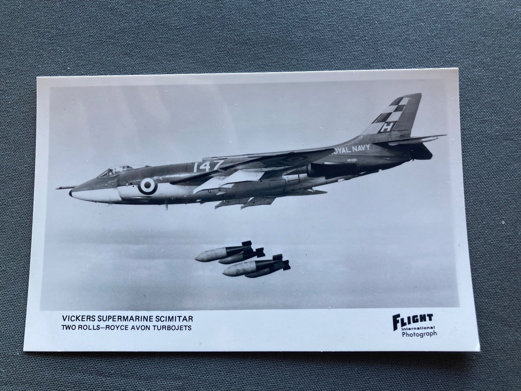 Cartoline postali: Vickers Supermarine Scimitar - Seltene Flugzeug Postkarte – Usato da Zürich venduto da mik_h9ty